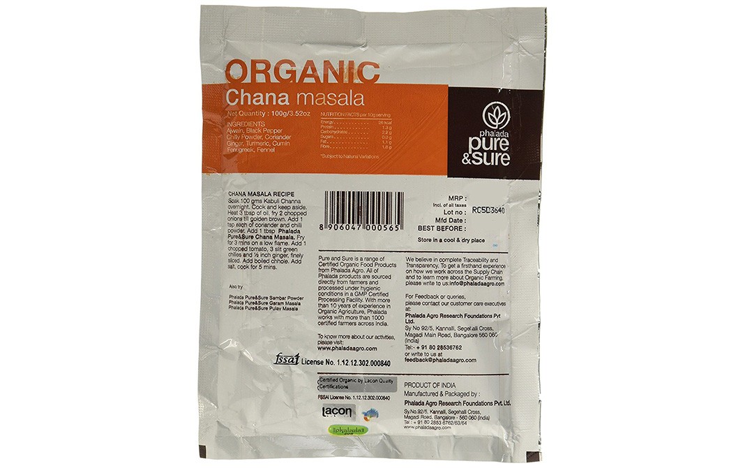 Pure & Sure Organic Chana Masala    Pack  100 grams